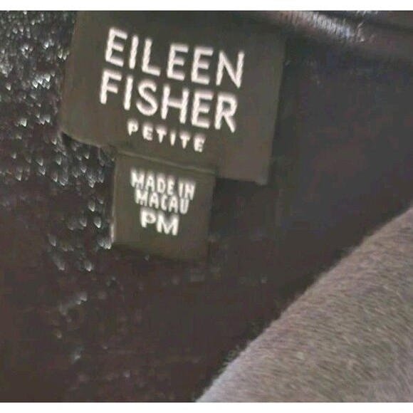 Eileen Fisher PM Black Crew Neck Short Sleeve Tee Shirt D25 Cotton Excellent - Picture 5 of 5